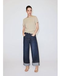 Mango - 100% Cotton Round Neck T-Shirt - Lyst