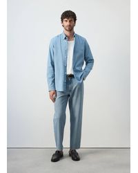Mango - Regular Fit Denim Shirt - Lyst