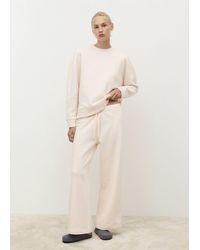 Mango - Fluid Long Cotton Trousers - Lyst