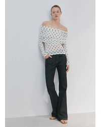 Mango - Polka Dot Strapless Top - Lyst