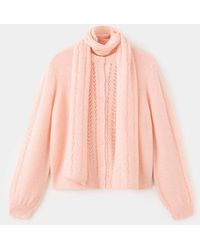 Mango - Openwork Knit Cardigan With Scarf Detail - Lyst