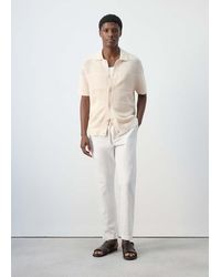 Mango - Openwork Knitted Shirt - Lyst