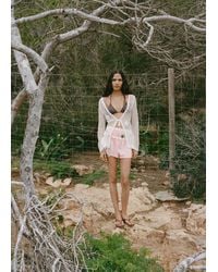 Mango - Crochet Cardigan With Bow Closure - Lyst