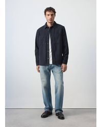Mango - Denim Overshirt Pockets - Lyst