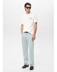 Mango - 100% Cotton T-Shirt Text - Lyst