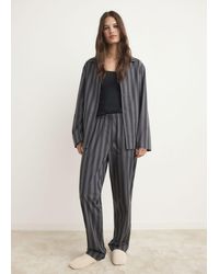 Mango - Woven Striped Pyjama Trousers - Lyst