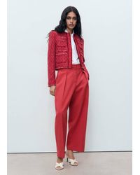 Mango - Tweed Jacket With Frayed Ends - Lyst