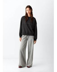 MANGO TEEN - Cotton Sweatshirt With Studded Details - Lyst