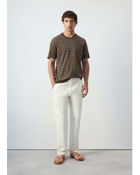 Mango - Regular Fit Cotton-Linen Blend T-Shirt - Lyst