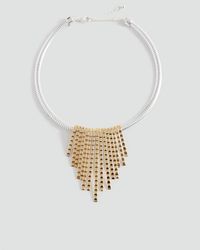 MANGO TEEN - Metallic Fringe Necklace - Lyst