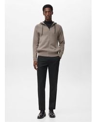 Mango - Felpa Zip Termoregolante Marrone Medio - Lyst