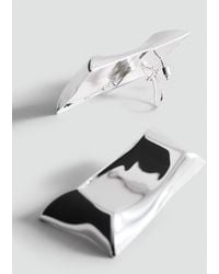 Mango - Boucles D'Oreilles Métalliques Irrégulières Argent - Lyst