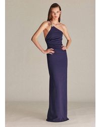 Mango - Asymmetrical Dress With Metallic Appliqué - Lyst