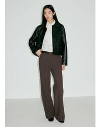 Mango - Flared Trousers With Seams - Lyst