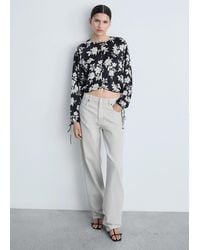 Mango - Blouse En Imprimé Floral Noir - Lyst