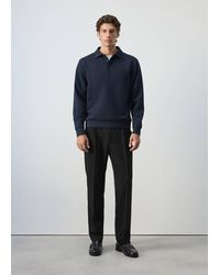 Mango - Regular Fit Polo-Neck Sweatshirt - Lyst