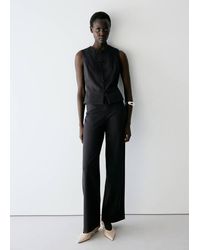 Mango - Waistcoat With Frogging Detail And Seam Detailing Charcoal - Lyst