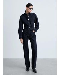 Mango - Rinse-Wash Denim Jumpsuit With Belt - Lyst