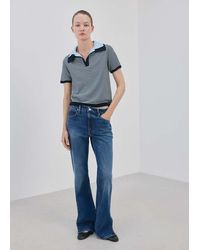 Mango - Knitted Jumper With Combined Collar - Lyst