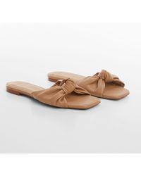 Mango - Square-toe Sandals With Knot Detail Medium - Lyst
