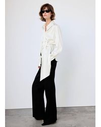 Mango - Straight-Fit Shirt With Bow Detail - Lyst