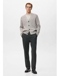 Mango - Wool-Blend Ribbed Cardigan - Lyst