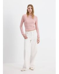 Mango - Knitted Sweater With Seams - Lyst