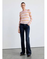 Mango - Striped Fine Knit Sweater - Lyst