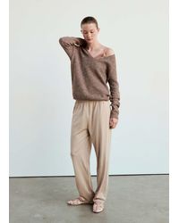 Mango - Oversized V-Neck Sweater - Lyst