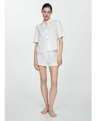 Mango - Linen Pyjama Shirt - Lyst