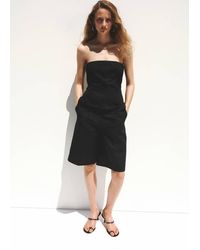 Mango - Linen Strapless Top - Lyst