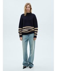 Mango - Striped Sweater With Perkins Neck - Lyst