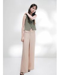 MANGO TEEN - Low-Rise Textured Striped Trousers - Lyst