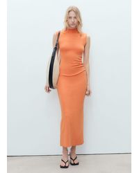 Mango - Draped Dress With Perkins Collar - Lyst