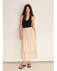 Mango - Cotton Skirt With Embroidered Hem - Lyst