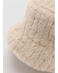 Mango - Faux-Fur Bucket Hat - Lyst