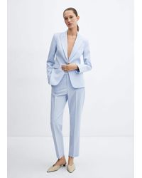 Mango - Fitted Suit Jacket Sky - Lyst