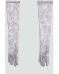 Mango - Long Lace Gloves - Lyst