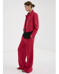 Mango - Straight Linen-Blend Trousers - Lyst