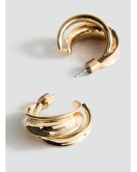 Mango - Intertwined Hoop Earrings - Lyst