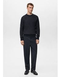 Mango - Ribbed-Neck Wool-Blend Sweater - Lyst
