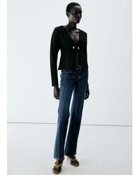 Mango - Knitted Jacket With Jewel Buttons - Lyst