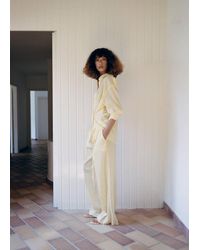 Mango - Striped Lyocell Trousers - Lyst