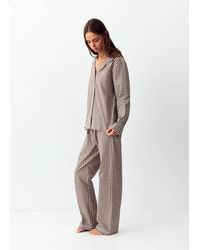 MANGO TEEN - Gingham-Check Cotton Pyjamas - Lyst