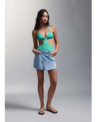 MANGO TEEN - Textured Swimsuit With Mid-Rise Briefs - Lyst