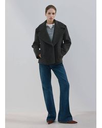 Mango - Double-Breasted Wool Coat - Lyst