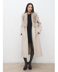 Mango - Manteco Wool Coat With Fur Collar - Lyst