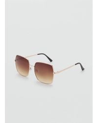 Mango - Square Metallic Frame Sunglasses - Lyst