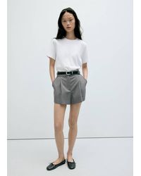 Mango - Rounded Neck Cotton T-Shirt - Lyst