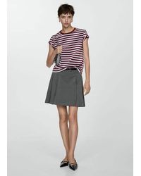 Mango - Striped Cotton Tee - Lyst